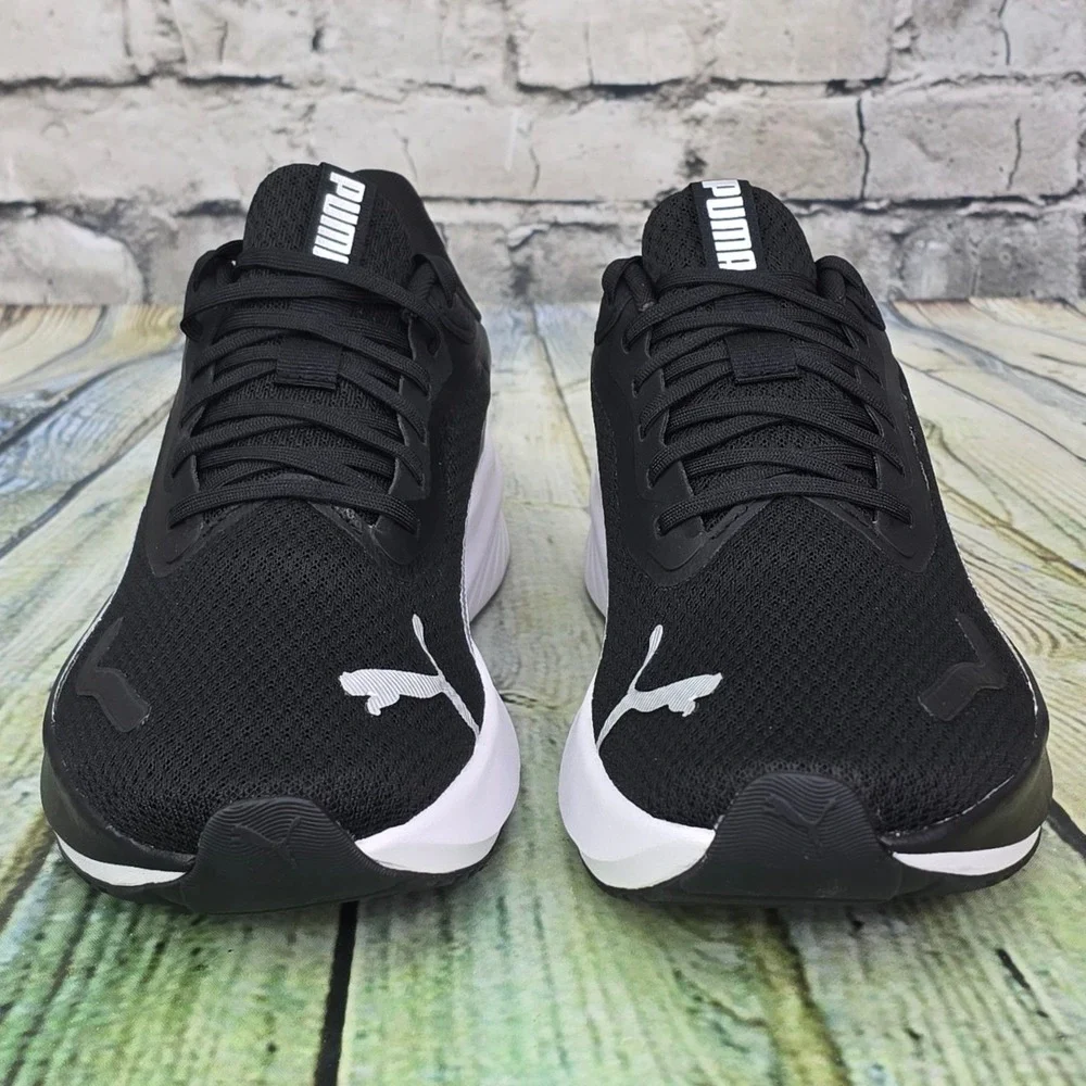 Puma Pounce Lite Running Shoes Mens 9.5 Black White Silver 310778-01 Athletic